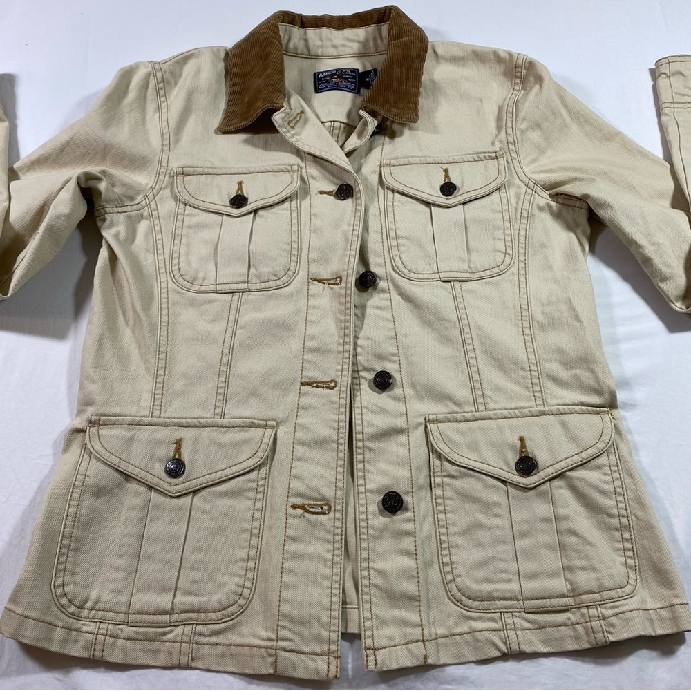 American Living Coat Unisex Small cotton Safari Jacket Corduroy Collar Pockets